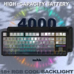 ATTACK SHARK X87 Tri-mode Gasket Mechanical Keyboard - Moon Night - Image 6