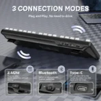 ATTACK SHARK X87 Tri-mode Gasket Mechanical Keyboard - Moon Night - Image 9