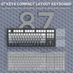 ATTACK SHARK X87 Tri-mode Gasket Mechanical Keyboard - Moon Night - Image 10