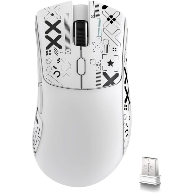 Attack Shark R1 Wireless Gaming Mouse White Tri-Mode 18K DPI Lightweight