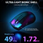 Attack Shark X5 Wireless Gaming Mouse Tri-Mode BT 5.1 2.4G USB-C 49g Lightweight RGB Black