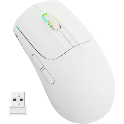 Attack Shark X5 Wireless Gaming Mouse White with RGB Honeycomb Design
