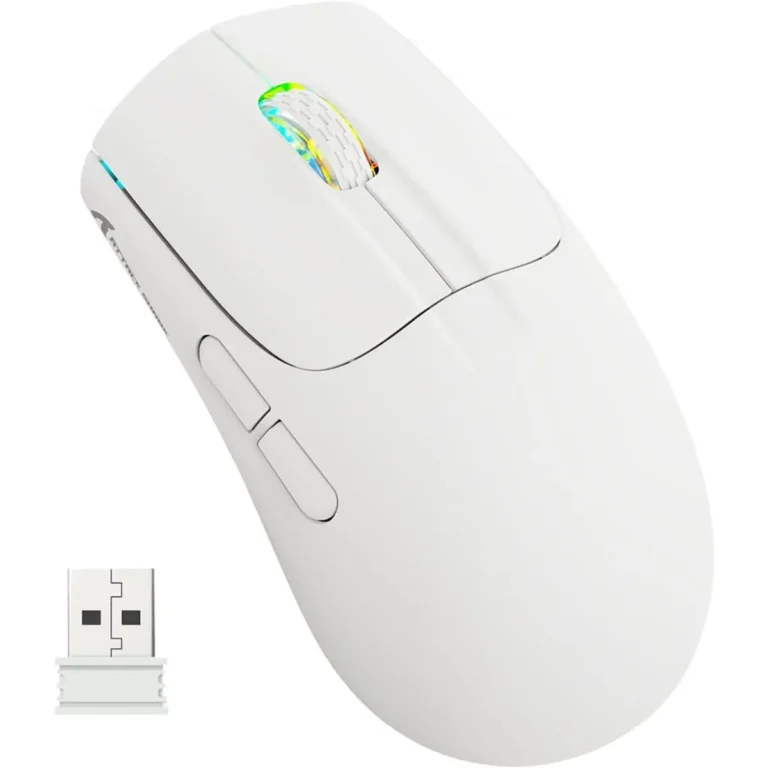 Attack Shark X5 Wireless Gaming Mouse White with RGB Honeycomb Design