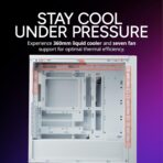 Cooler Master Elite 502 White ATX high airflow PC case with tempered glass