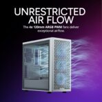 Cooler Master Elite 502 White ATX high airflow PC case with tempered glass