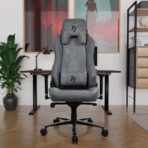 Arozzi Vernazza Soft Fabric Gaming Chair Ash with 3D armrests and lumbar support
