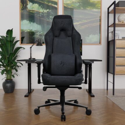 Arozzi Vernazza Supersoft Gaming Chair Pure Black with memory foam lumbar support
