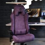 Arozzi Vernazza Soft Fabric Ergonomic Gaming Chair Purple with 3D armrests and lumbar support