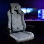 Arozzi Vernazza Soft Fabric Blue Ergonomic Gaming Chair with 3D Armrests