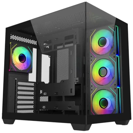 Cooler Master Elite 681 black mid tower PC case with tempered glass and ARGB fans