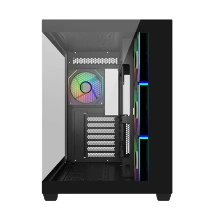 Cooler Master Elite 681 black mid tower PC case with tempered glass and ARGB fans