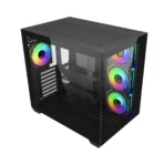 Cooler Master Elite 681 black mid tower PC case with tempered glass and ARGB fans