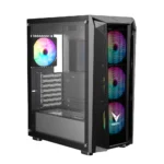 FSP VG15FE Tempered Glass 4 ARGB Fans Gaming Casing With 550W Bronze PSU