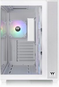 Thermaltake View 380 TG ARGB Snow ATX Case – White, Dual Tempered Glass, ARGB Fans - Image 2