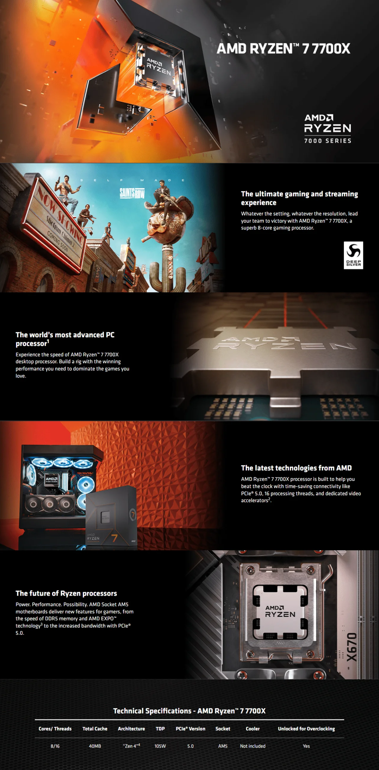AMD Ryzen™ 7 7700X Desktop Processor – Box
