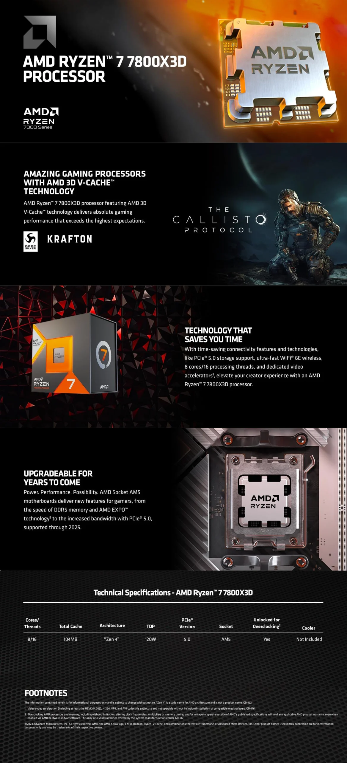 AMD Ryzen™ 7 7800X3D Gaming Processor - Tray