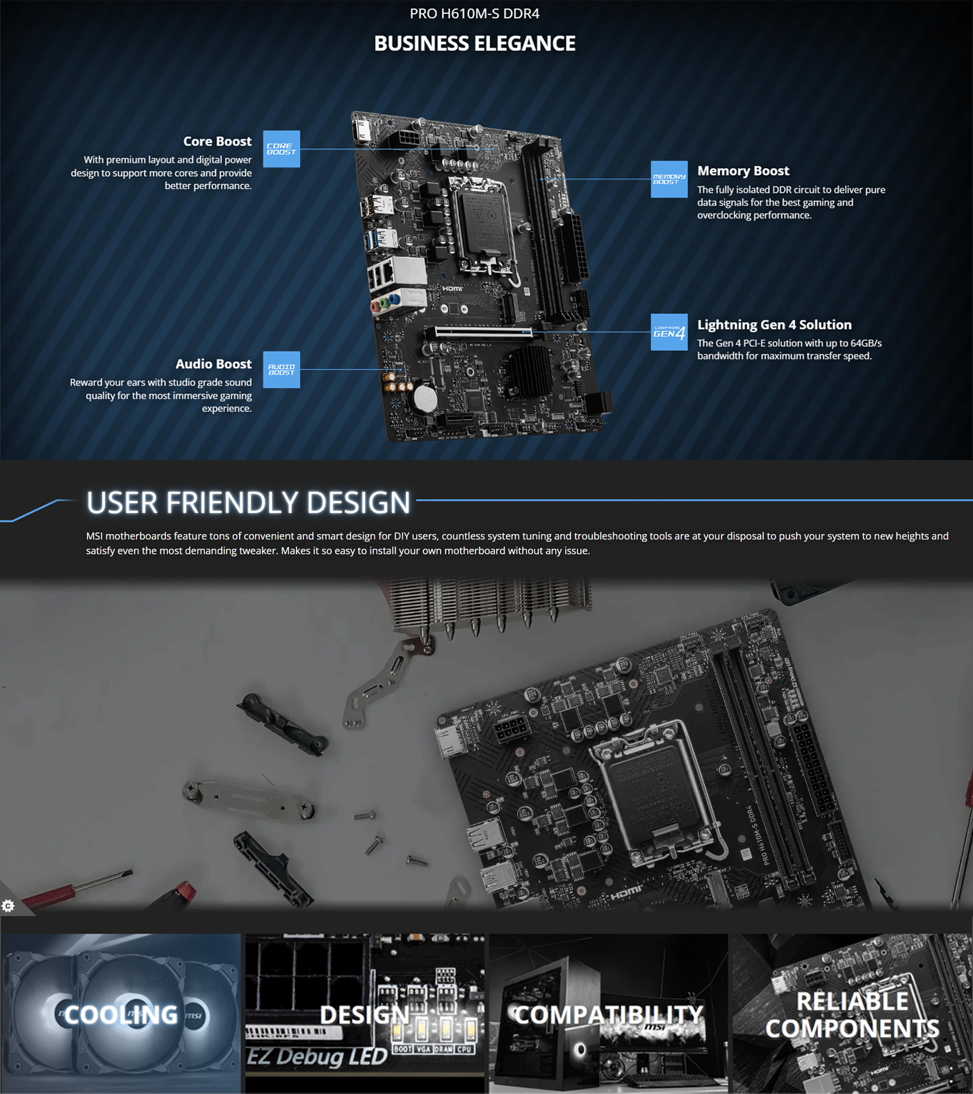 MSI PRO H610M-S DDR4 Motherboard M-ATX LGA 1700
