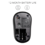 Rapoo M10 Plus Wireless Optical Mouse, Black - Image 4
