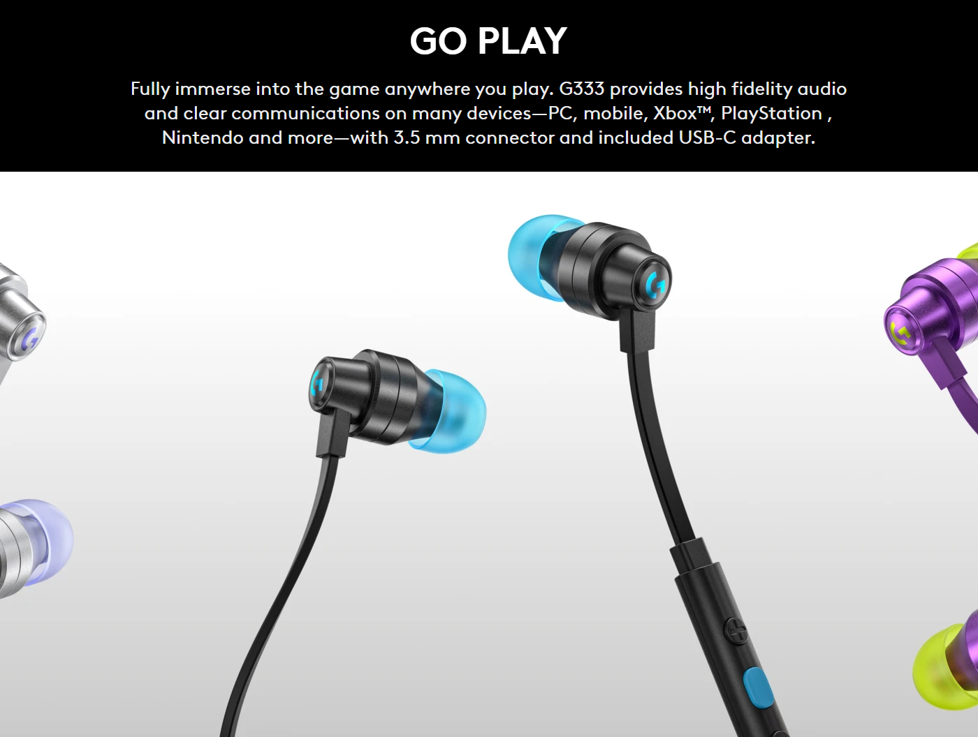 Logitech G333 Gaming Earphones with Mic and Dual Drivers