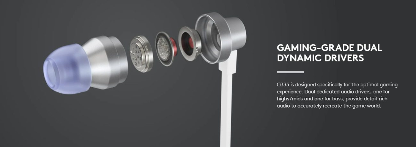 Logitech G333 Gaming Earphones with Mic and Dual Drivers