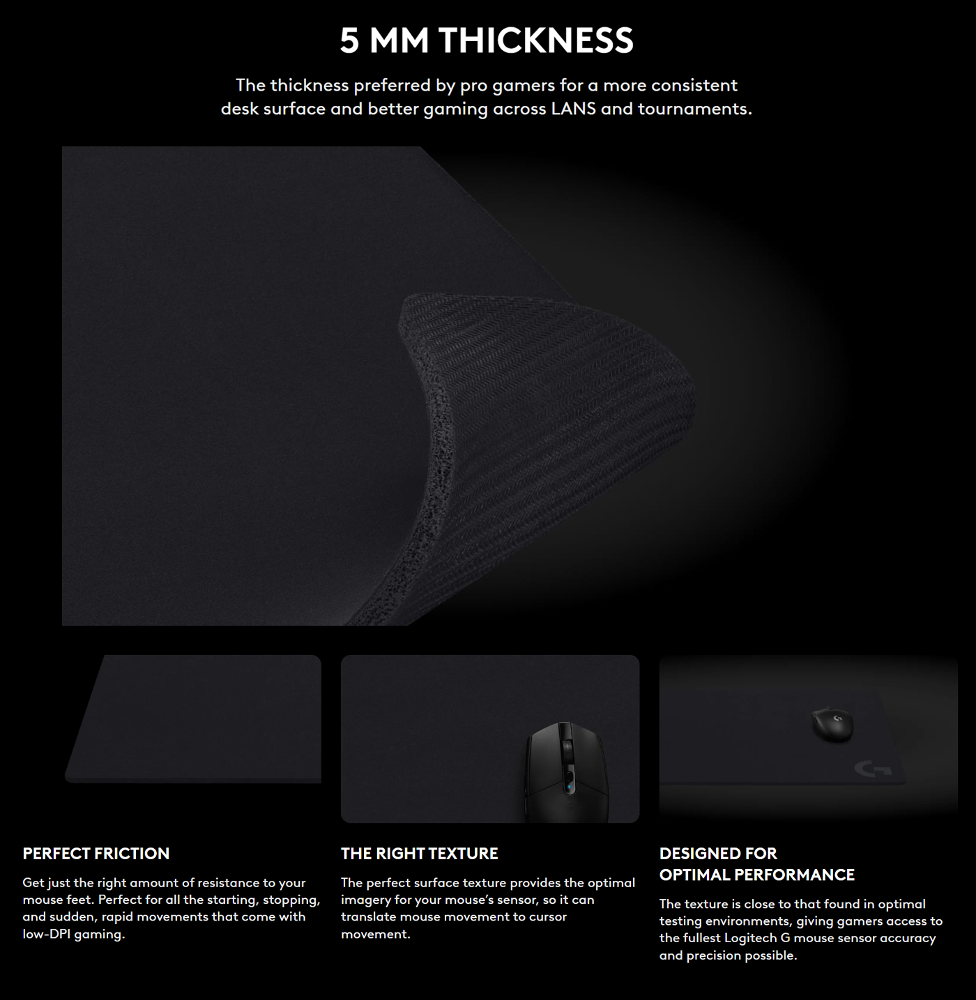 Logitech G740 Large Thick Cloth Gaming Mouse Pad