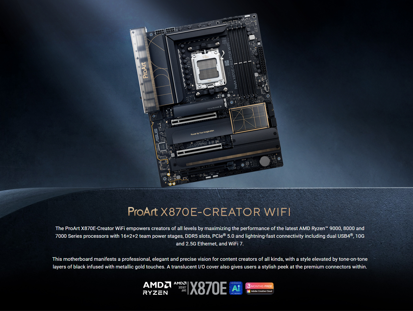 asus pro art x870e wifi 