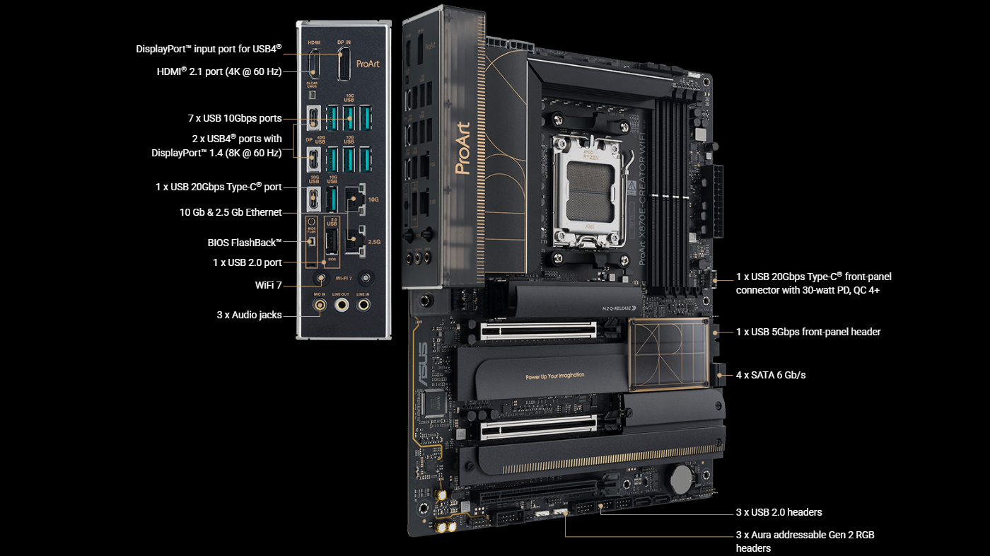 asus pro art x870e wifi 