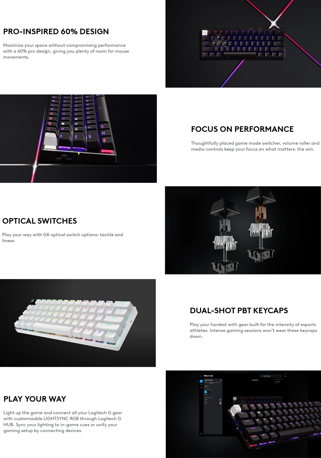 logitech g pr0 x 60 tactile