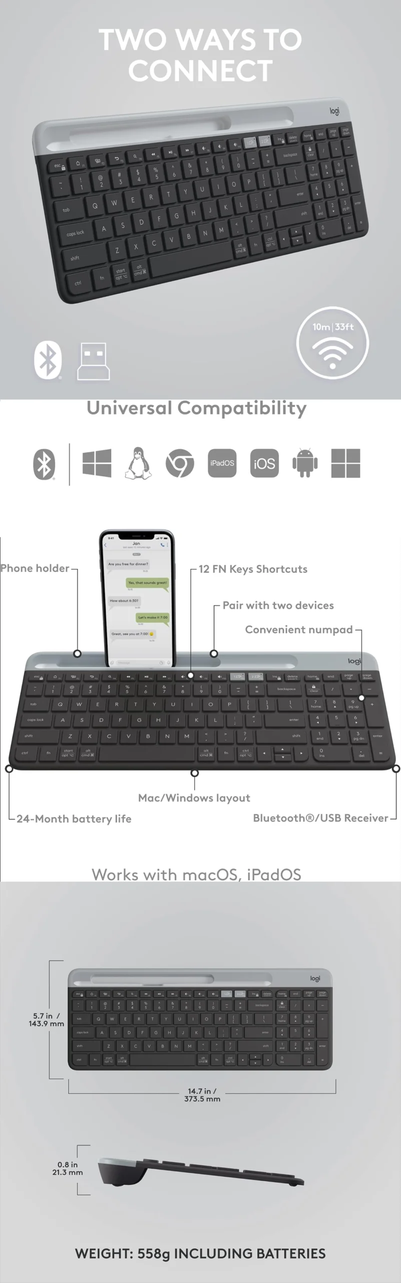 logitech keyboard k580 slim