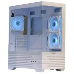 SONIC K10 ATX Gaming Case – White with 3x Infinity Mirror Fans & Dual Tempered Glass