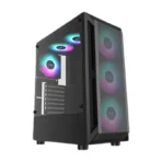 Sonic R19 ATX ARGB Gaming Case (3x ARGB Fans) – Black
