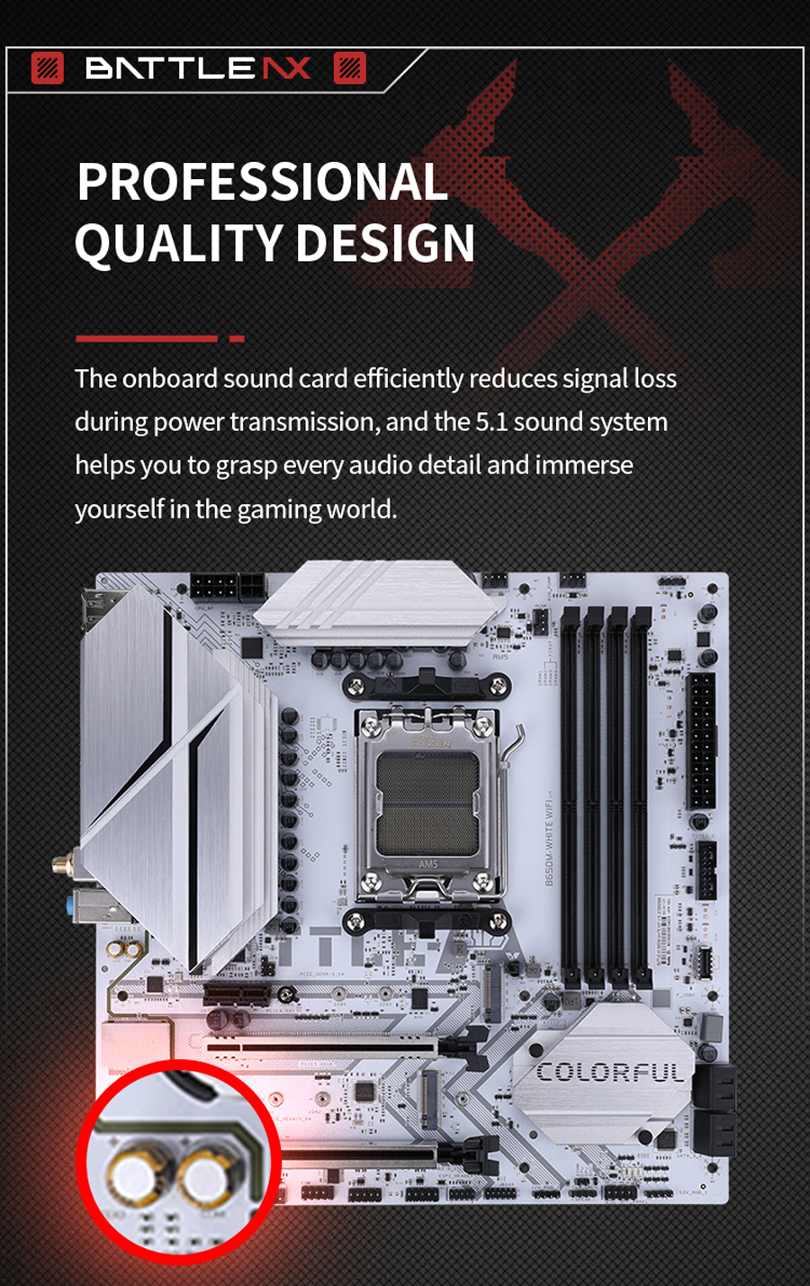 Colorful BATTLE-AX B650M-WHITE WIFI AM5 microATX Motherboard