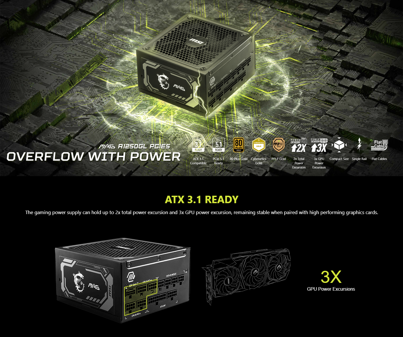 MSI MAG A1250GL PSU