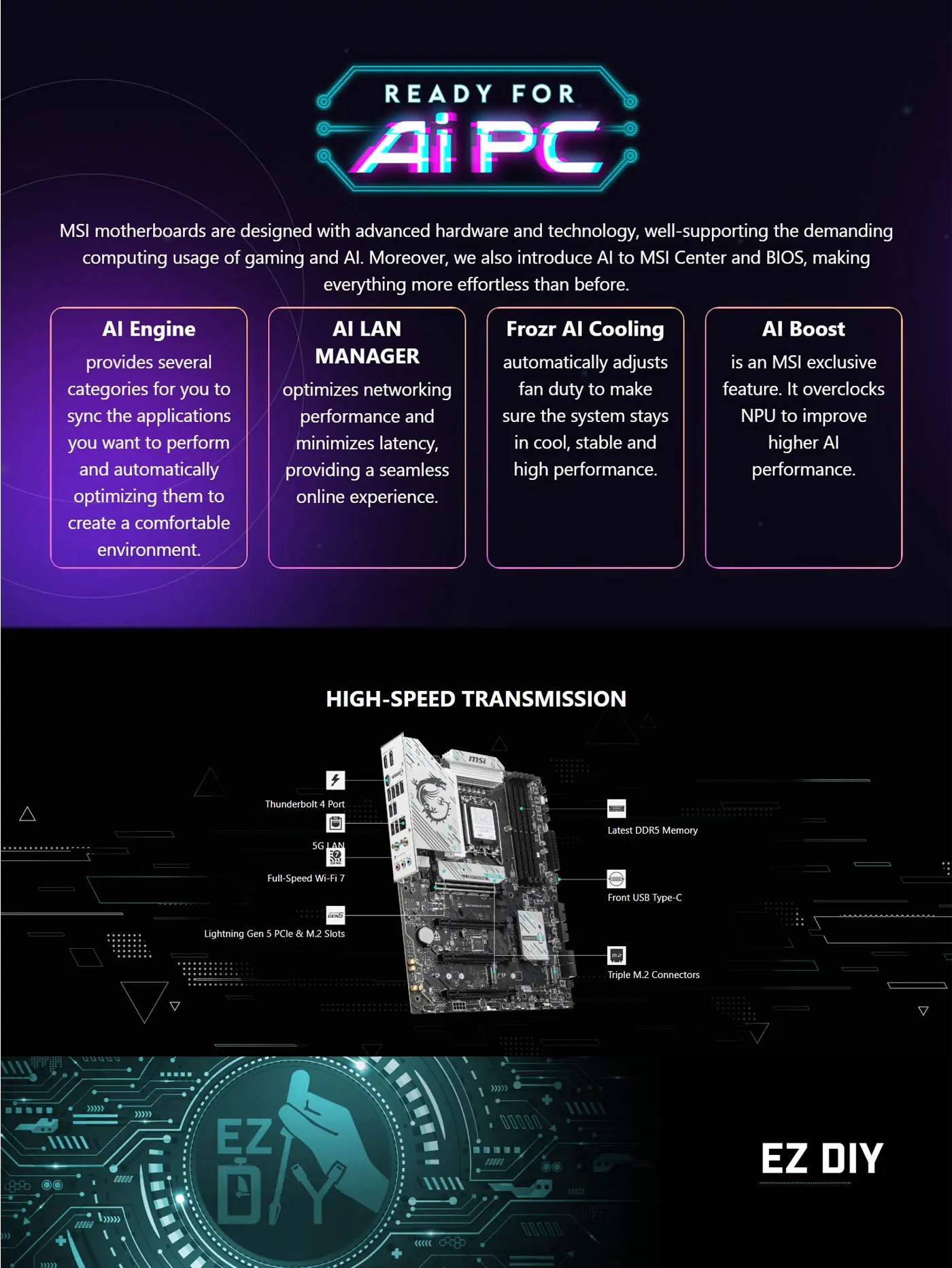 MSI B860 GAMING PLUS WIFI Intel Motherboard
