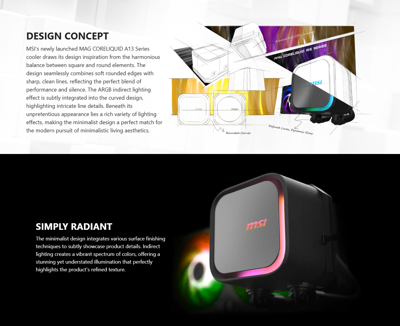 MSI MAG CORELIQUID A13 360 ARGB AIO Liquid CPU Cooler