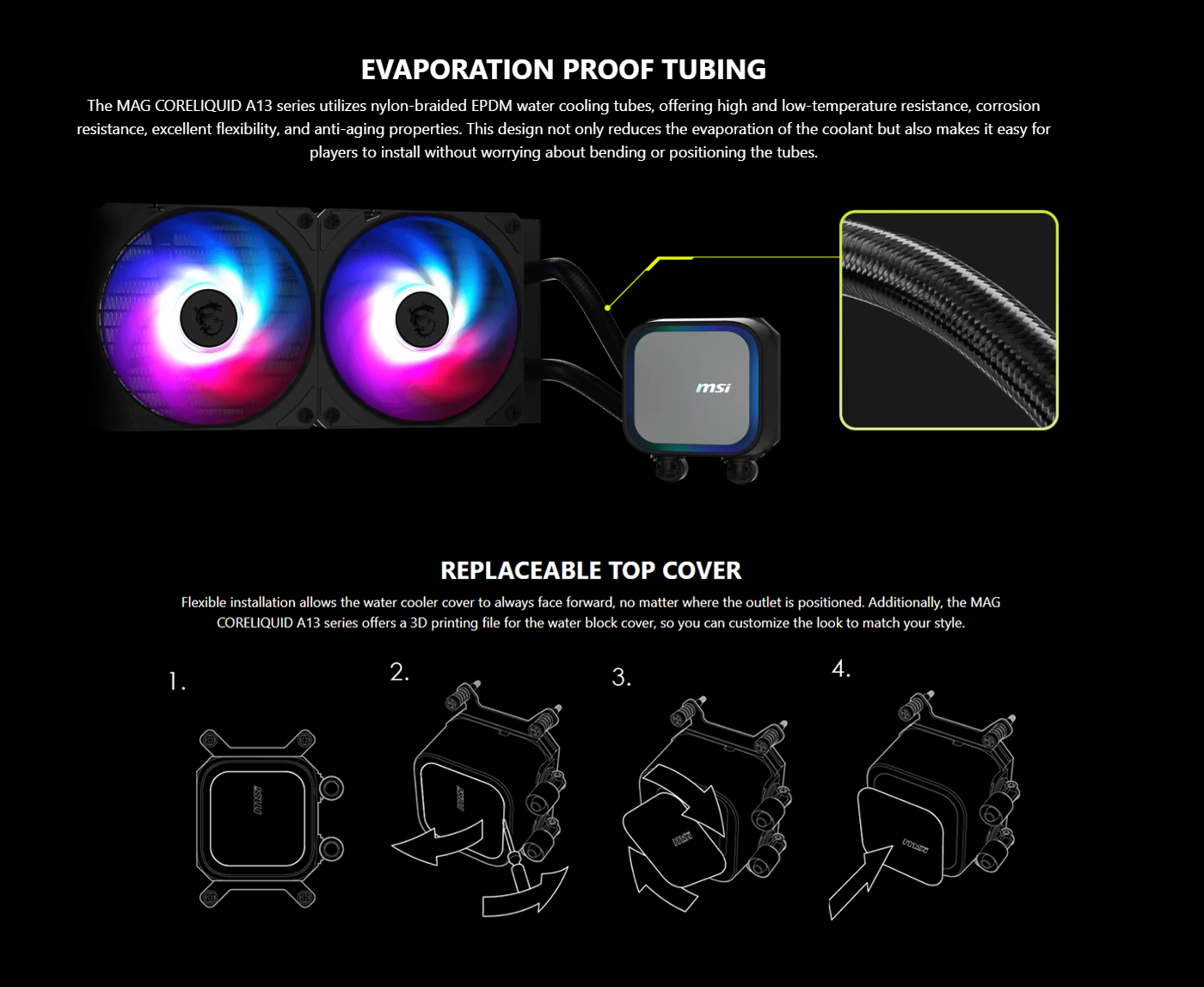 MSI MAG CORELIQUID A13 360 ARGB AIO Liquid CPU Cooler