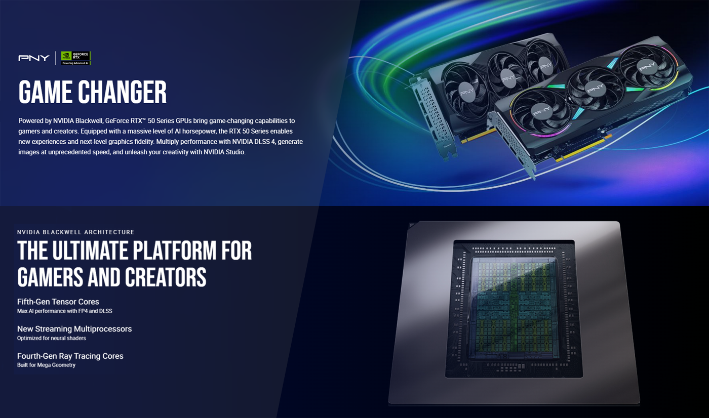 PNY GeForce RTX™ 5070 ARGB EPIC-X RGB™ Triple Fan GPU
