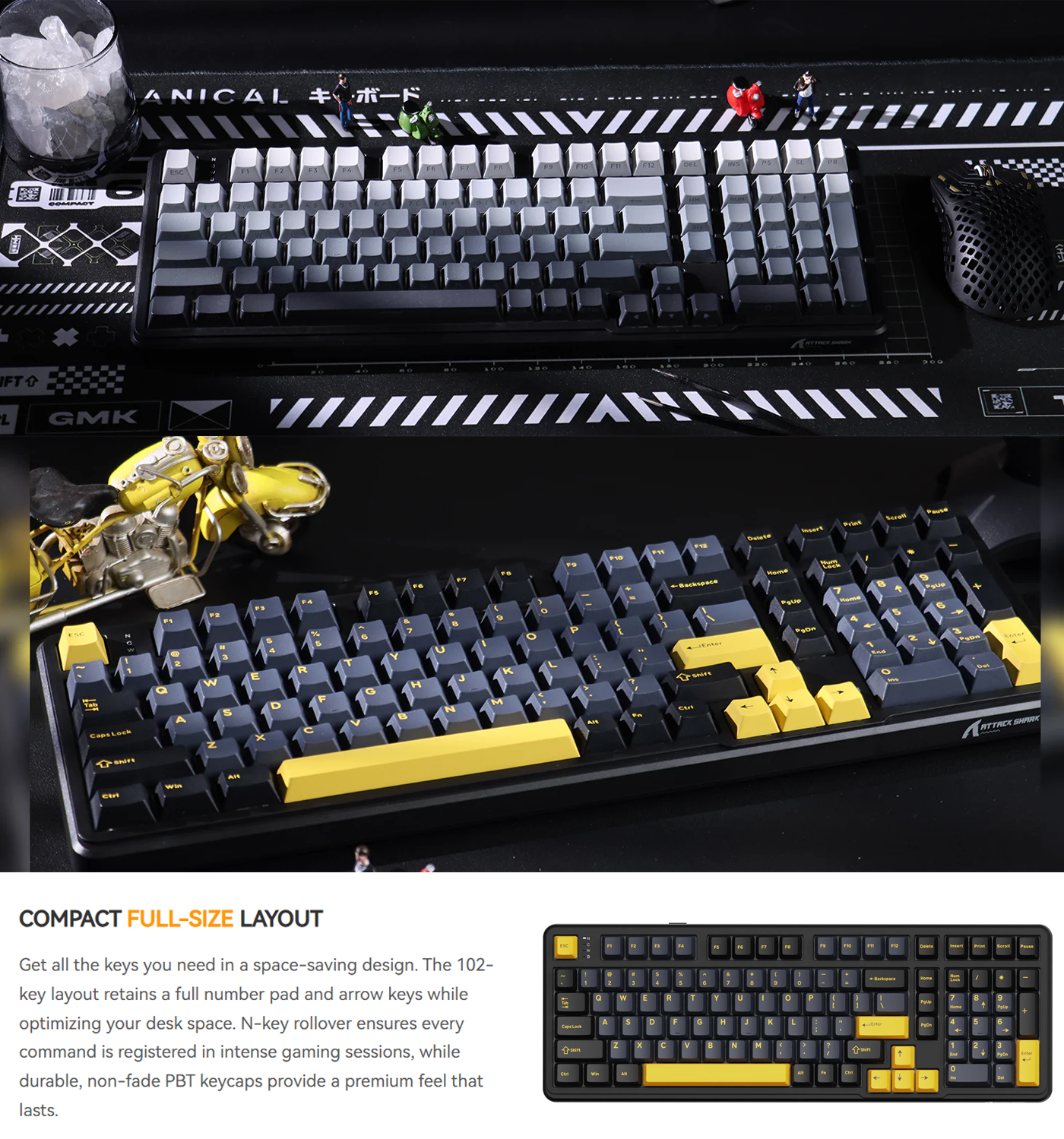 Attack Shark X98 Full Size Wireless Keyboard