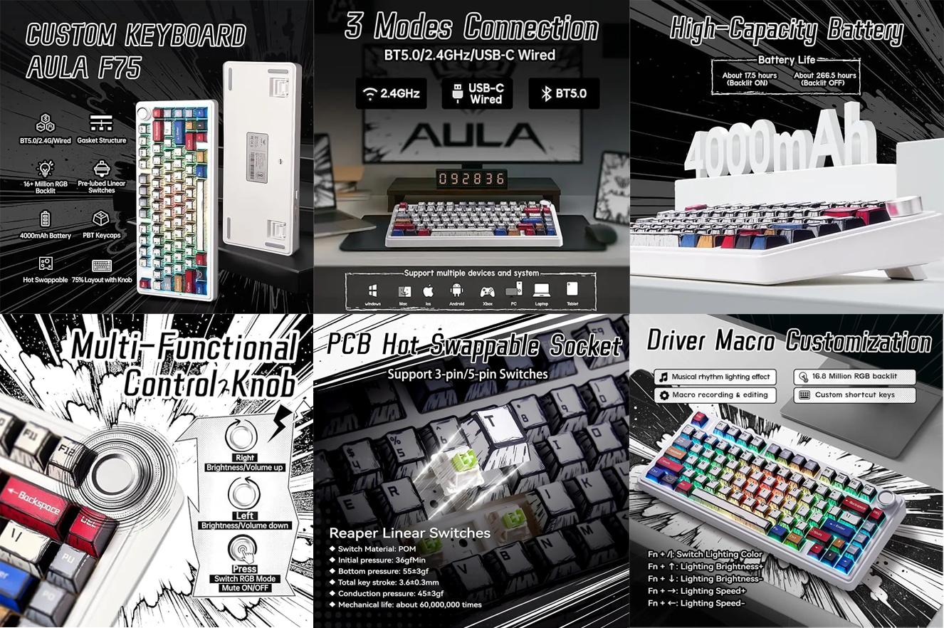 AULA F75 COMICS REAPER SWITCHES