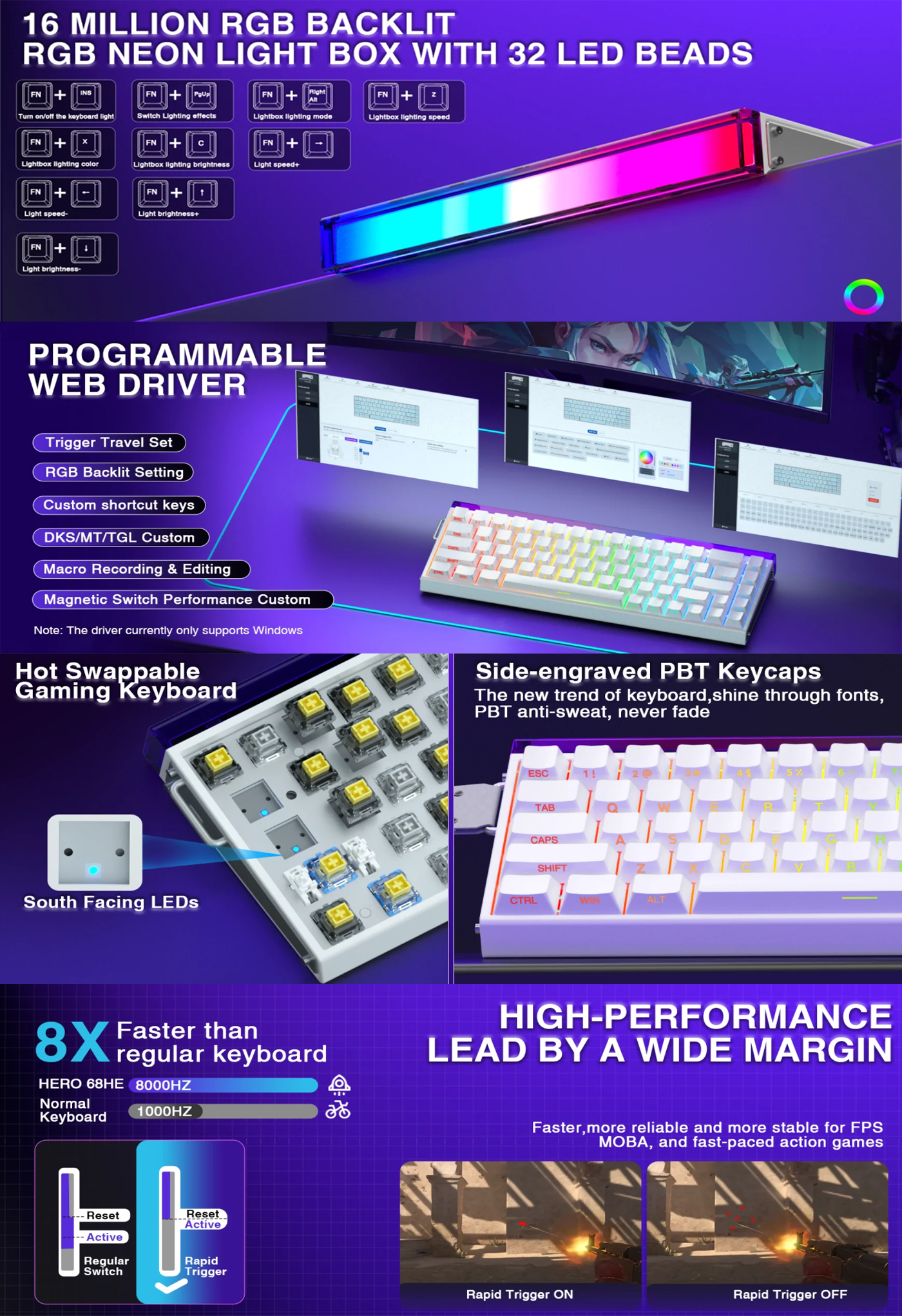 AULA Hero 68 HE Wired Magnetic Keyboard