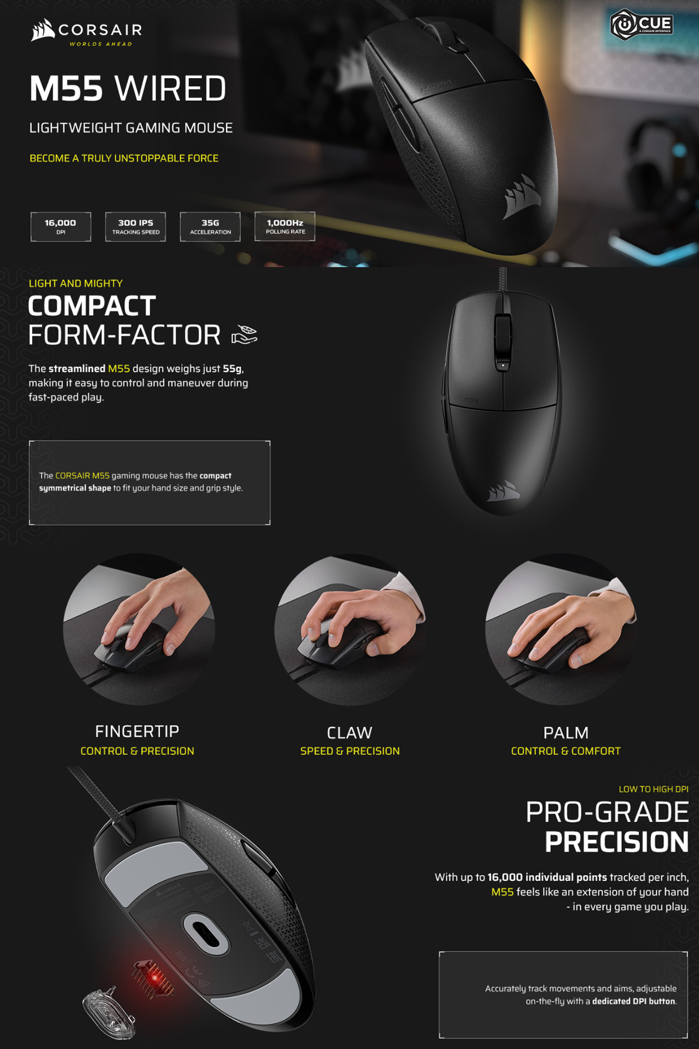CORSAIR M55 GAMING MOUSE