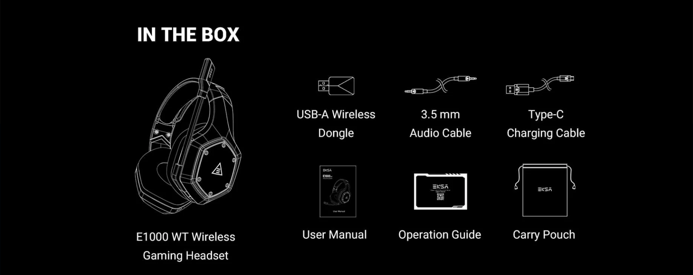 EKSA E1000 WT WIRELESS HEADSET WHITE