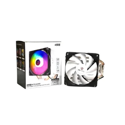GFury STORM FURY GF-T400 ARGB Dual Fan CPU Air Cooler – 4 Copper Heat Pipes