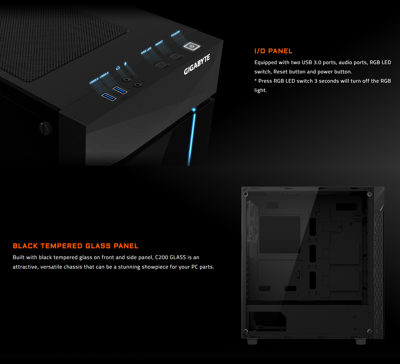 Gigabyte C200 Glass Mid-Tower ATX Case