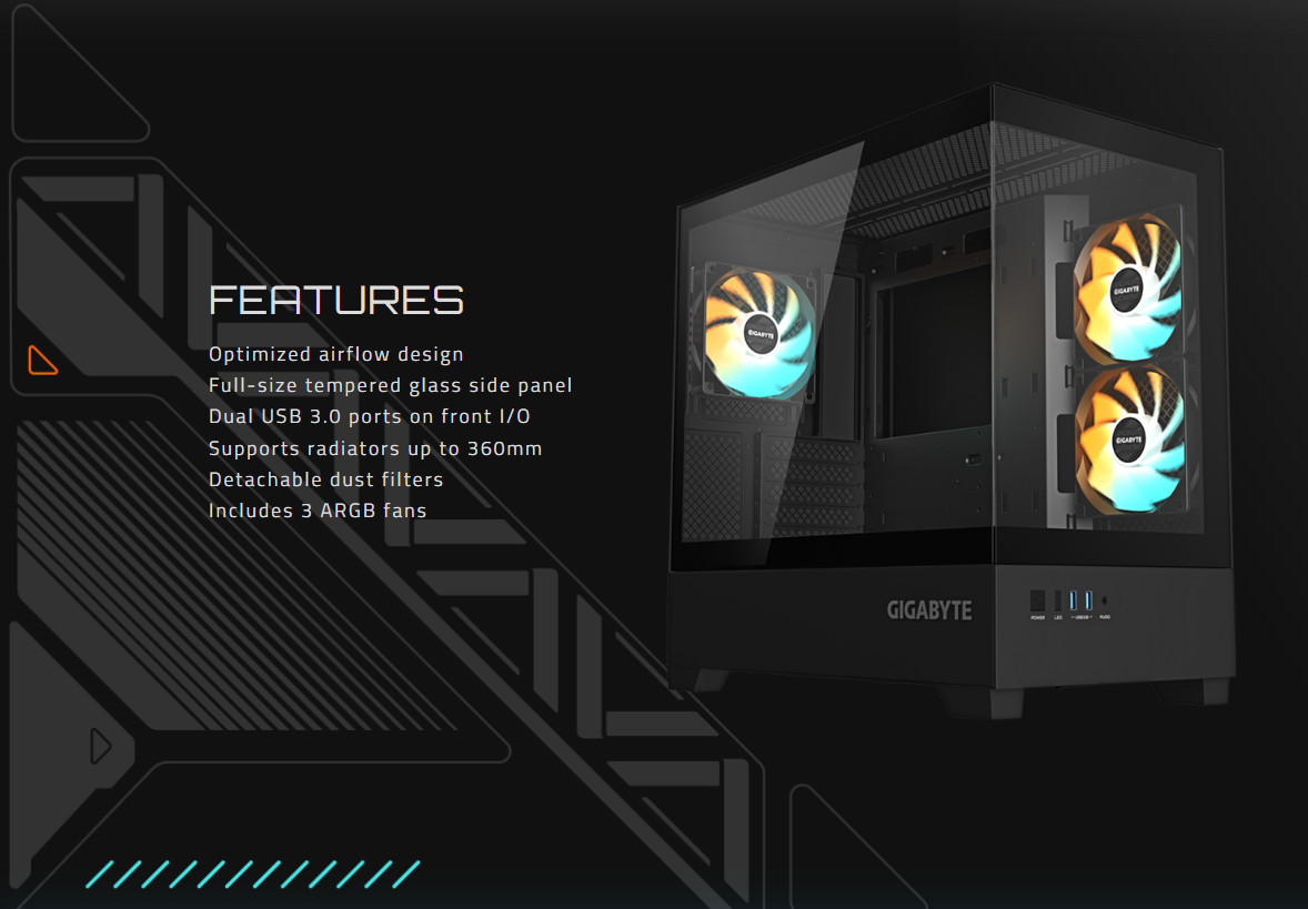 Gigabyte C201 Panaromic Mid Tower Gaming Case