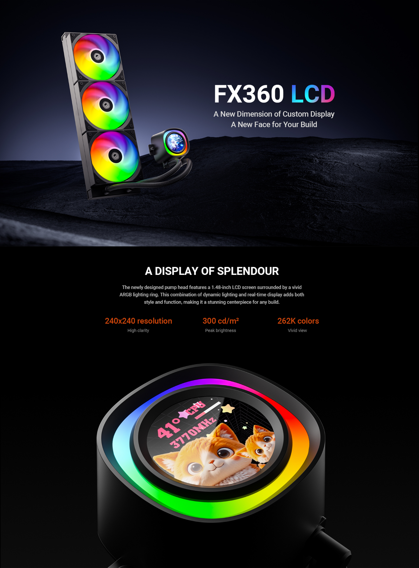 ID-COOLING LCD FX360 LIQUID COOLER BLACK