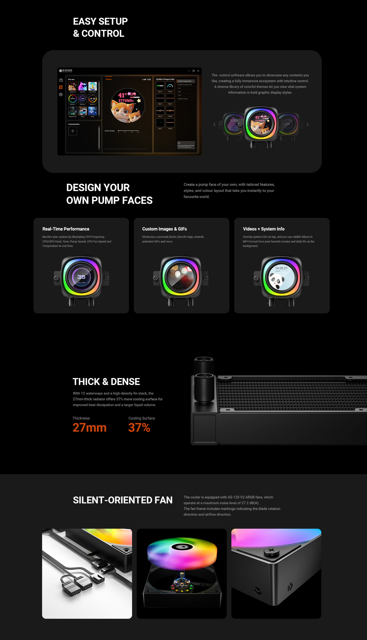 ID-COOLING LCD FX360 LIQUID COOLER BLACK