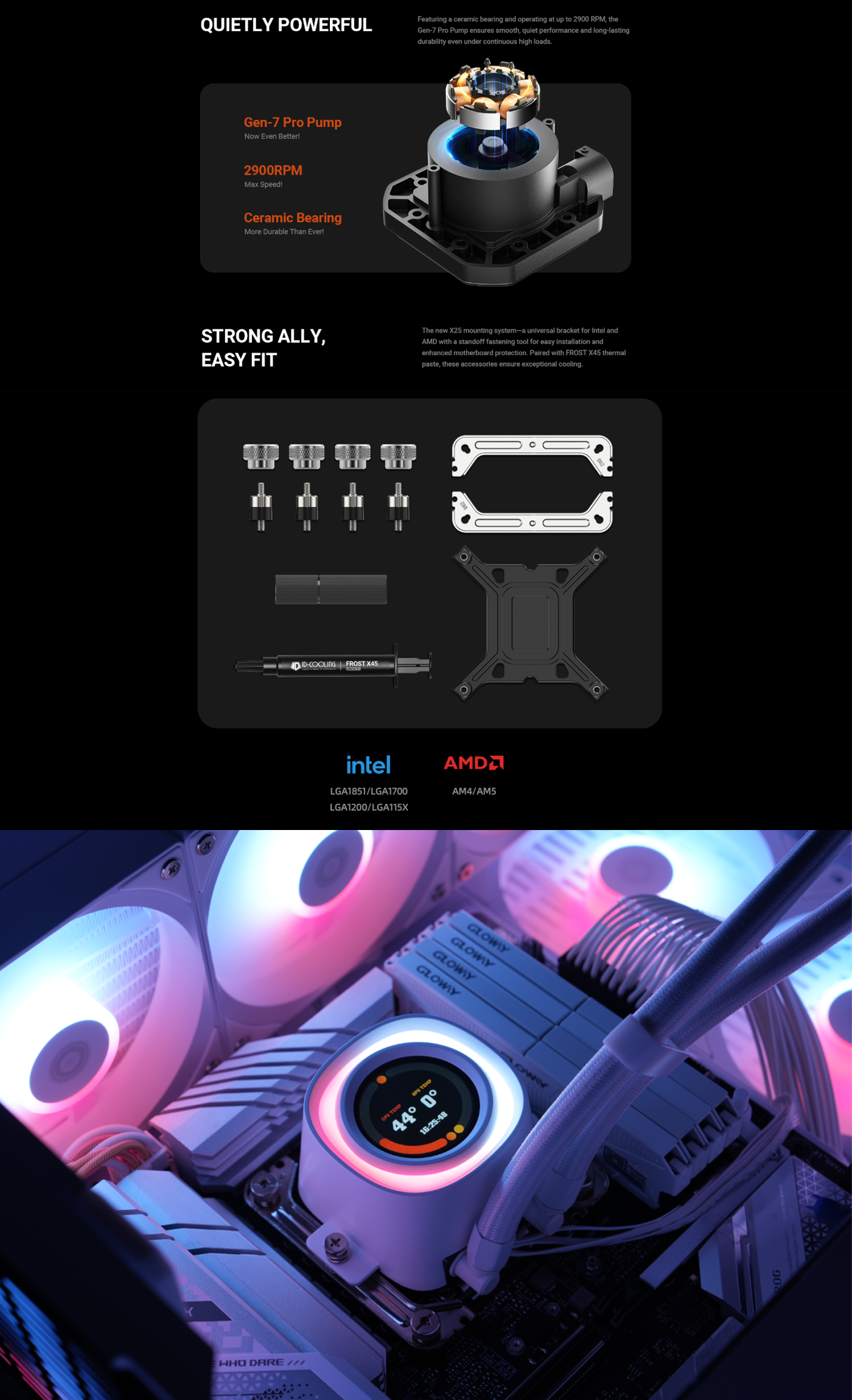 ID-COOLING FX360 LCD Liquid Cooler - White
