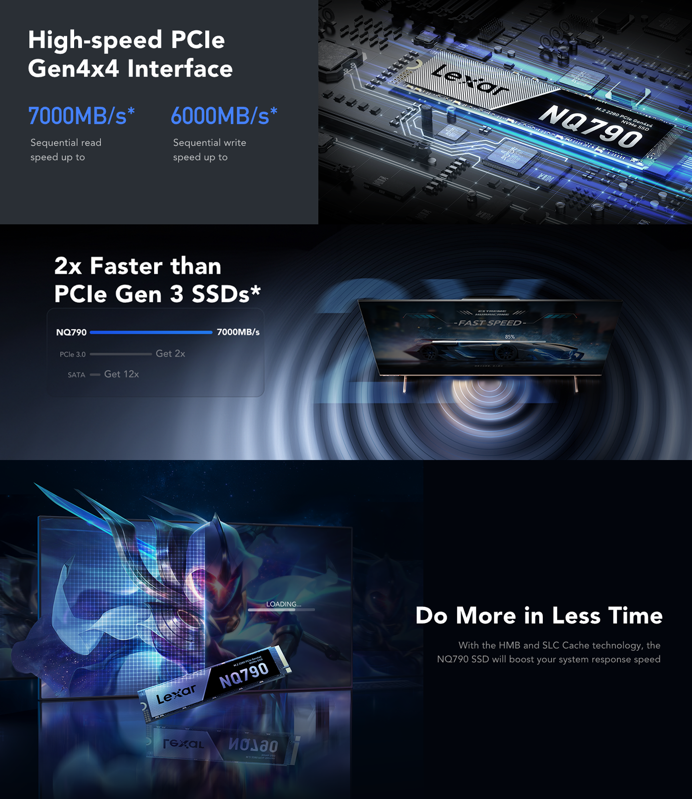 Lexar® NQ790 M.2 2280 PCIe Gen4x4 NVMe SSD - 2TB