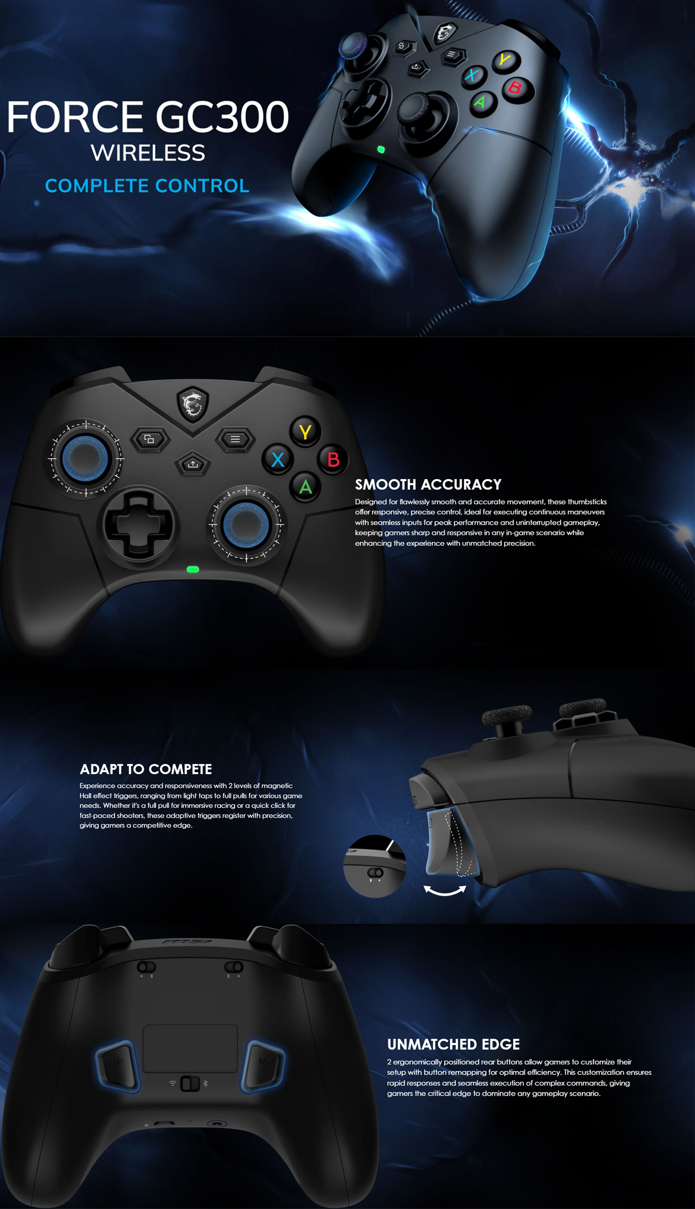MSI FORCE GC 300 W GAMEPAD WIRELESS BLACK